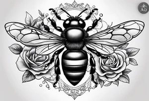 A forearm tattoo of a Ruby and a honey bee tattoo idea
