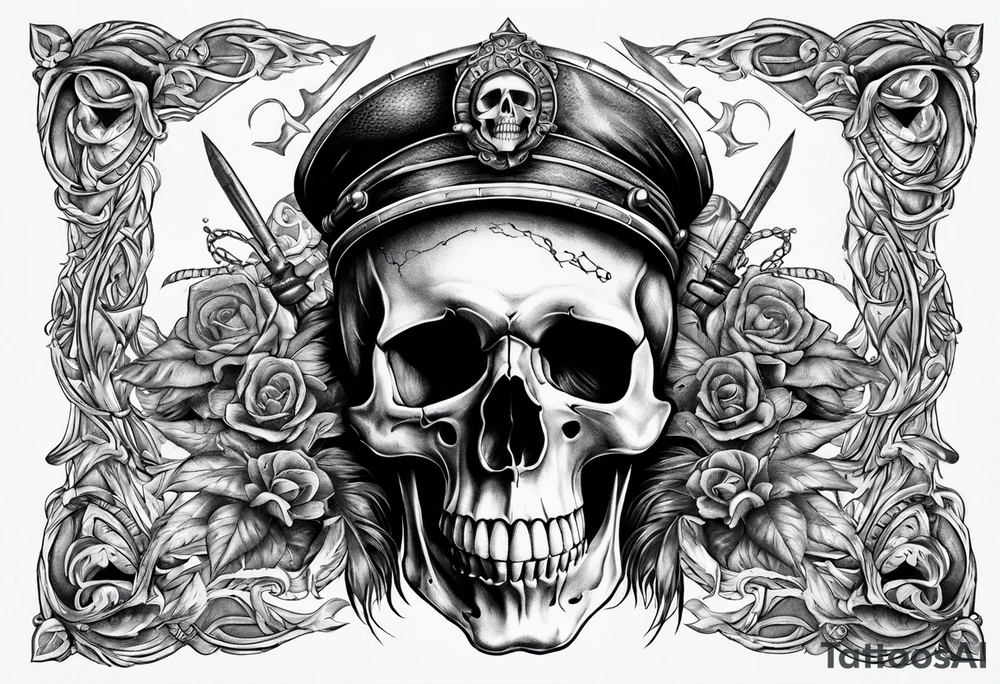 Skull dead men tell no tales tattoo idea