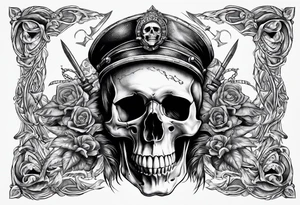 Skull dead men tell no tales tattoo idea