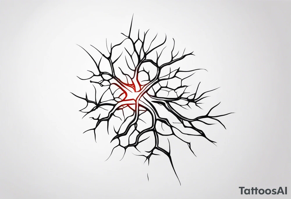 A small tattoo that has a damaged neuron tattoo idea