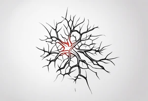 A small tattoo that has a damaged neuron tattoo idea