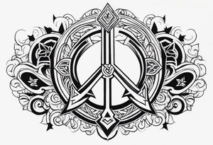 Forearm symbol of war and peace tattoo idea