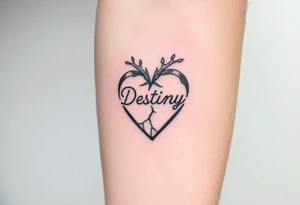 broken heart with destiny’s name tattoo idea