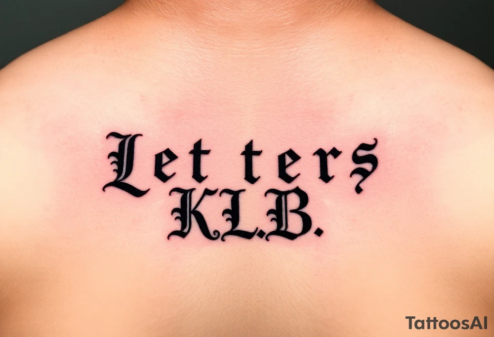 Letters K.L.B tattoo idea