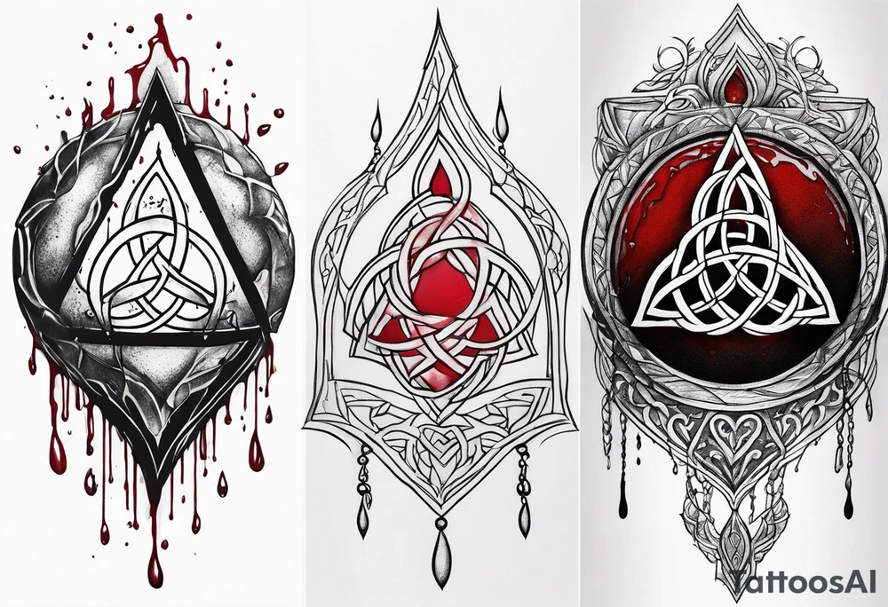 Triquetra tattoo dripping blood tattoo idea