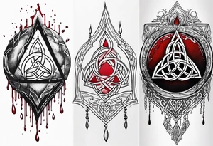 Triquetra tattoo dripping blood tattoo idea