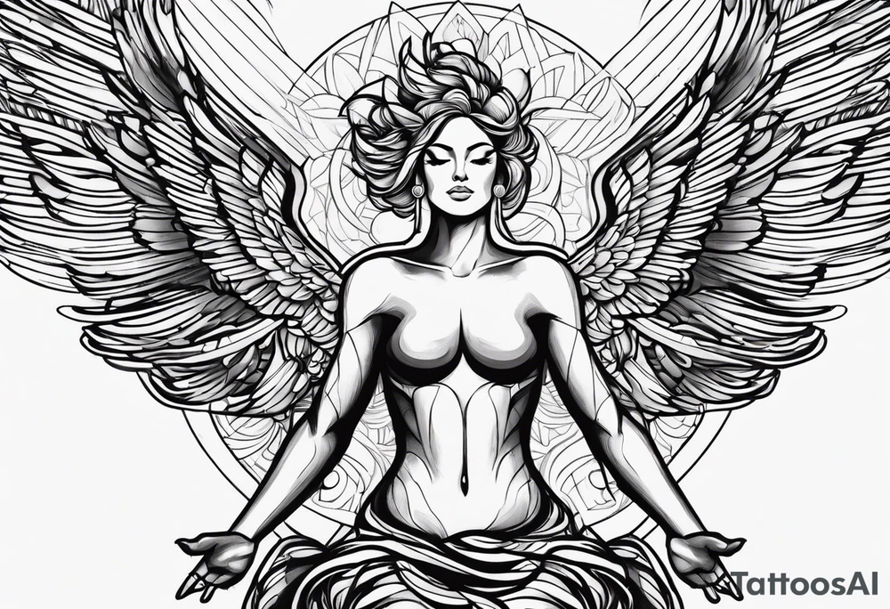 Awakening spiritually musculine energy harmony love tattoo idea