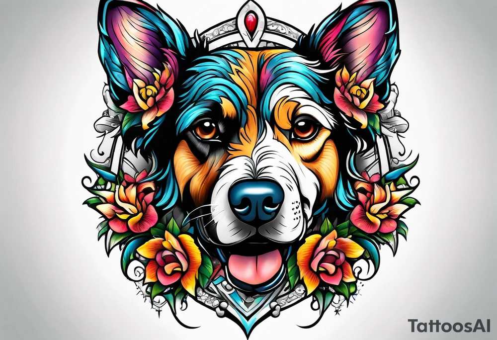 a beautiful dog tattoo idea