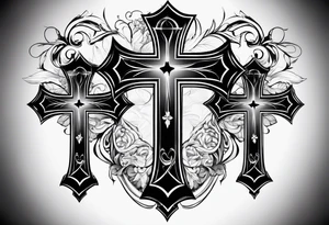 3 crosses together tattoo idea