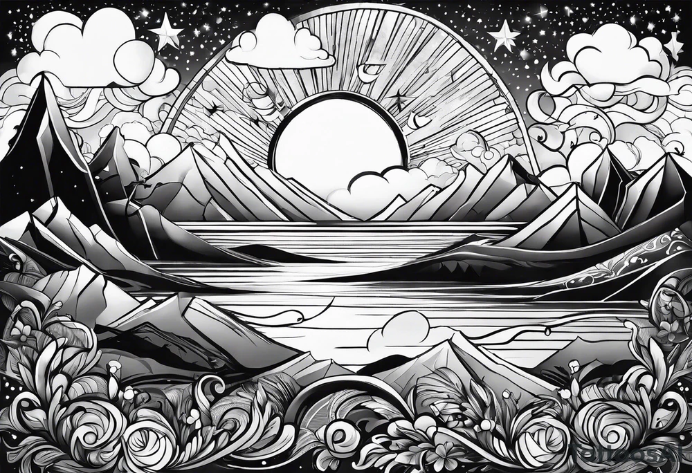 stars, clouds, Neven tattoo idea