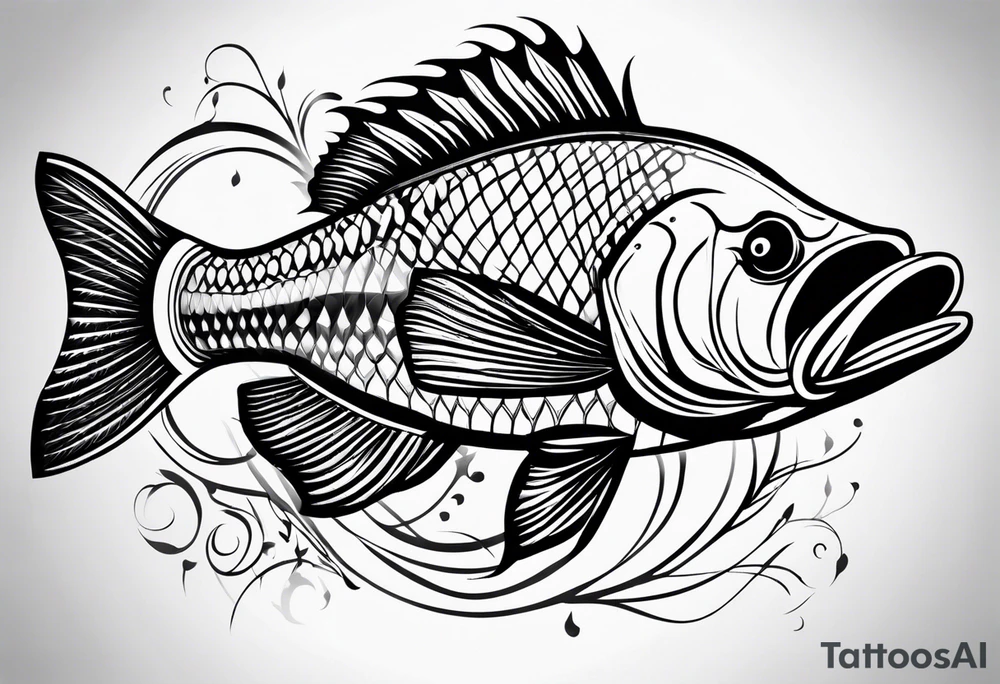 Tribal bass tattoo idea
