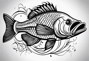 Tribal bass tattoo idea