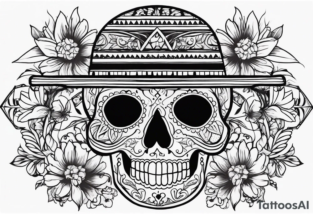 Mexico day of dead tattoo idea