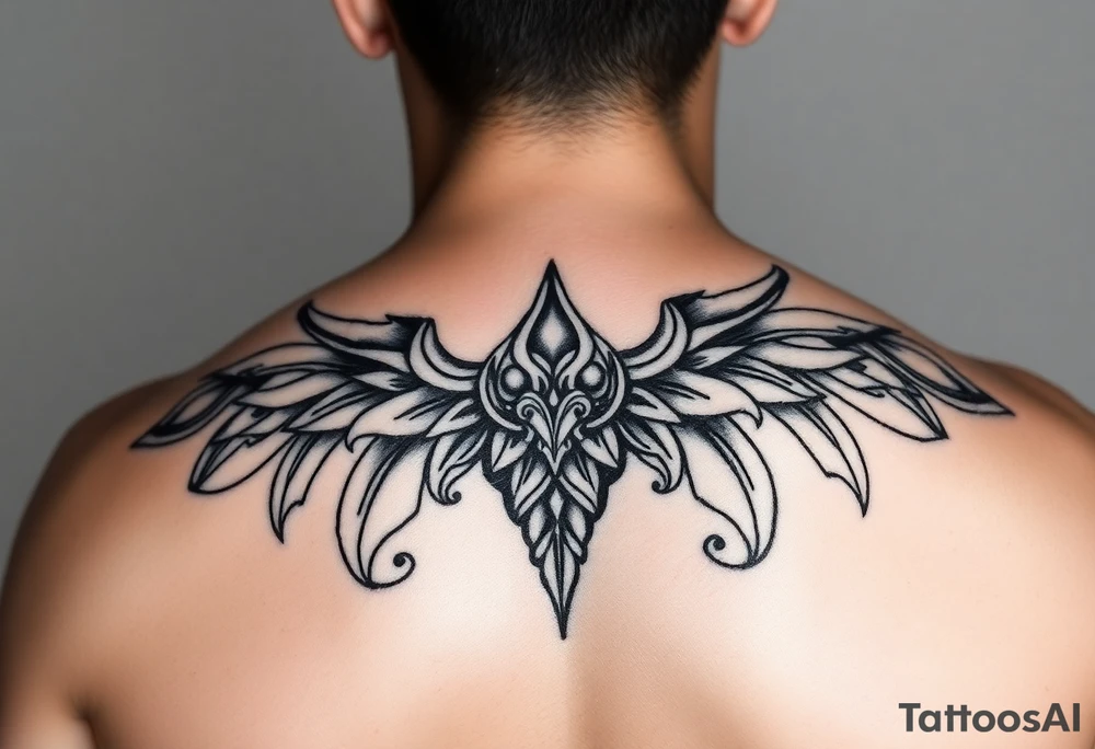 carribean tribal back tattoo feminine tattoo idea