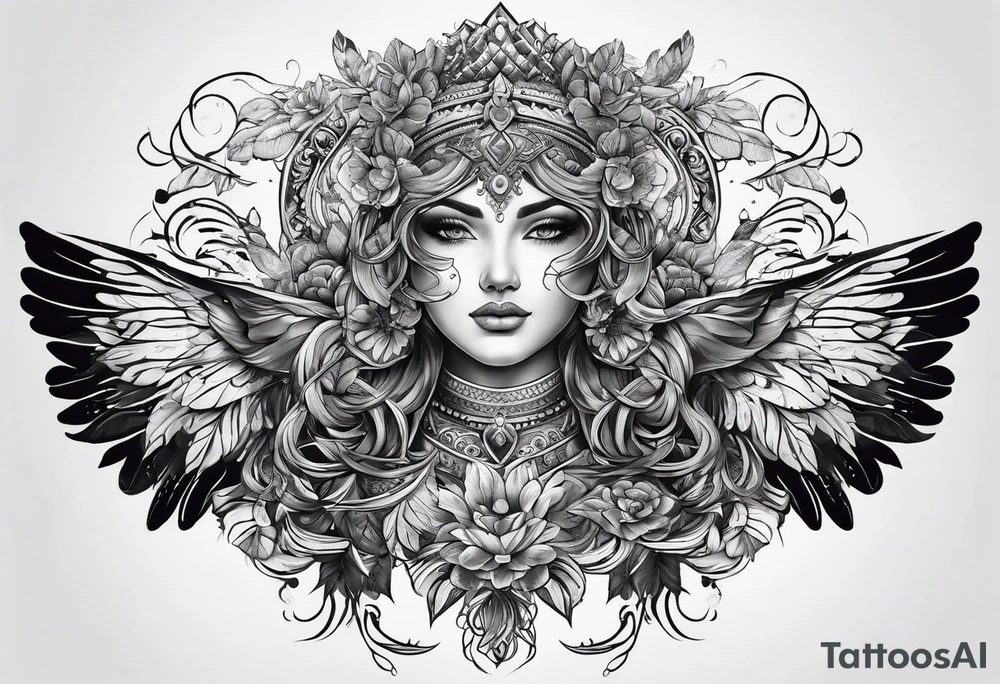 full body back tattoo rectangle tattoo idea