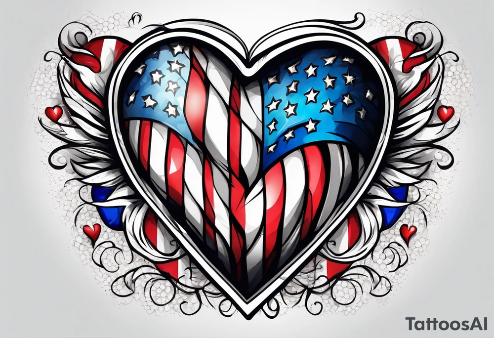 American flag heart tattoo idea