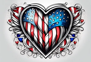 American flag heart tattoo idea