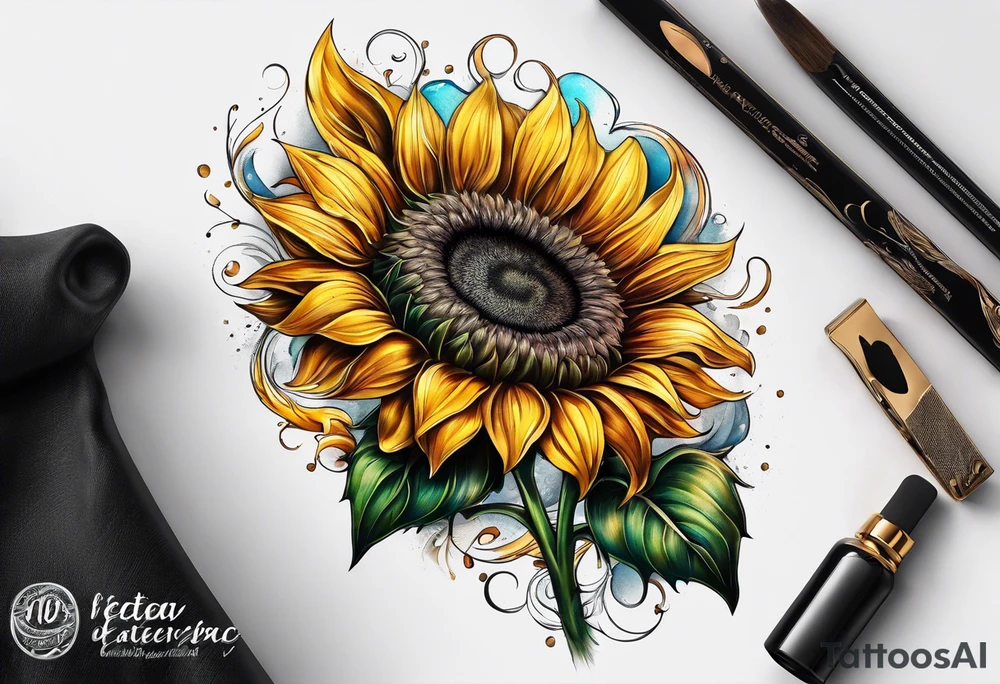 a sunflower tattoo idea