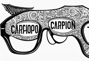 capricorn sunglasses shotgun tattoo idea