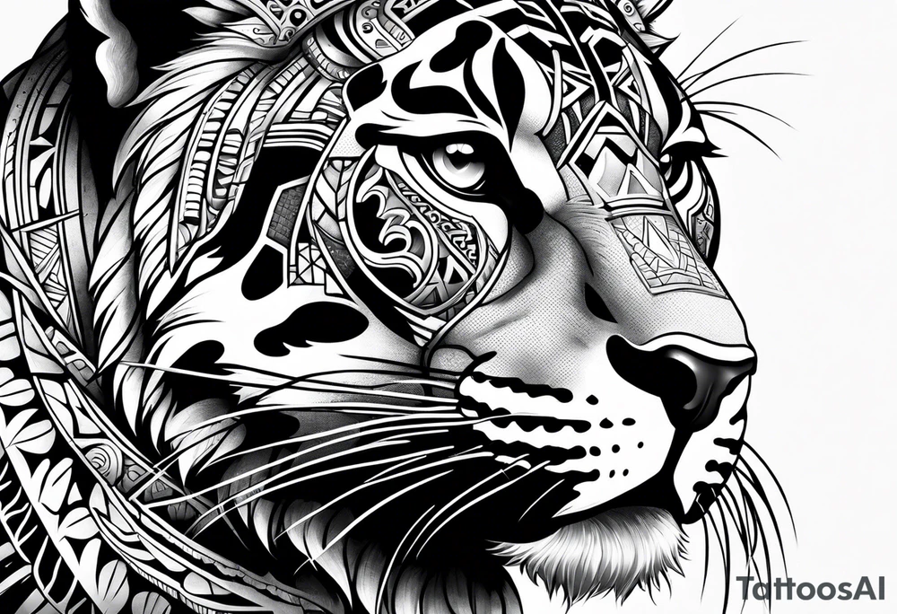 aztec black jaguar tattoo idea