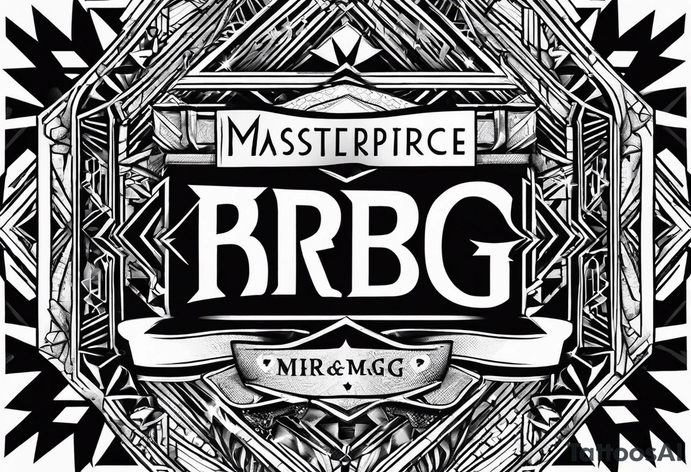 logo-type tattoo word "MRBG" tattoo idea
