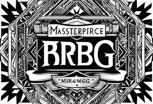 logo-type tattoo word "MRBG" tattoo idea