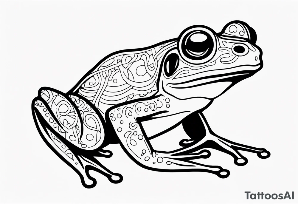 a psychedelic frog tattoo idea