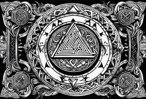 Valhalla valknut shield axe sword tattoo idea