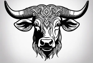 Texas Long horn head outline tattoo idea