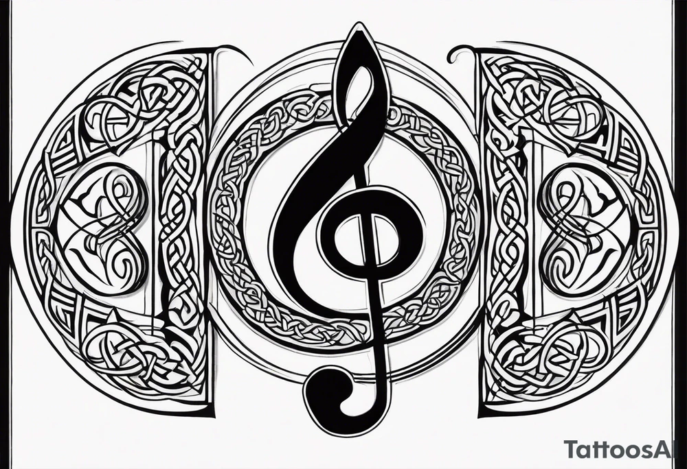 Celtic style bass clef tattoo idea