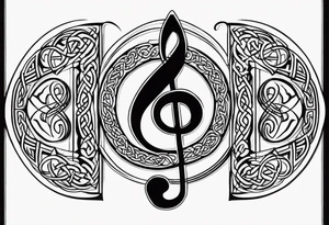 Celtic style bass clef tattoo idea