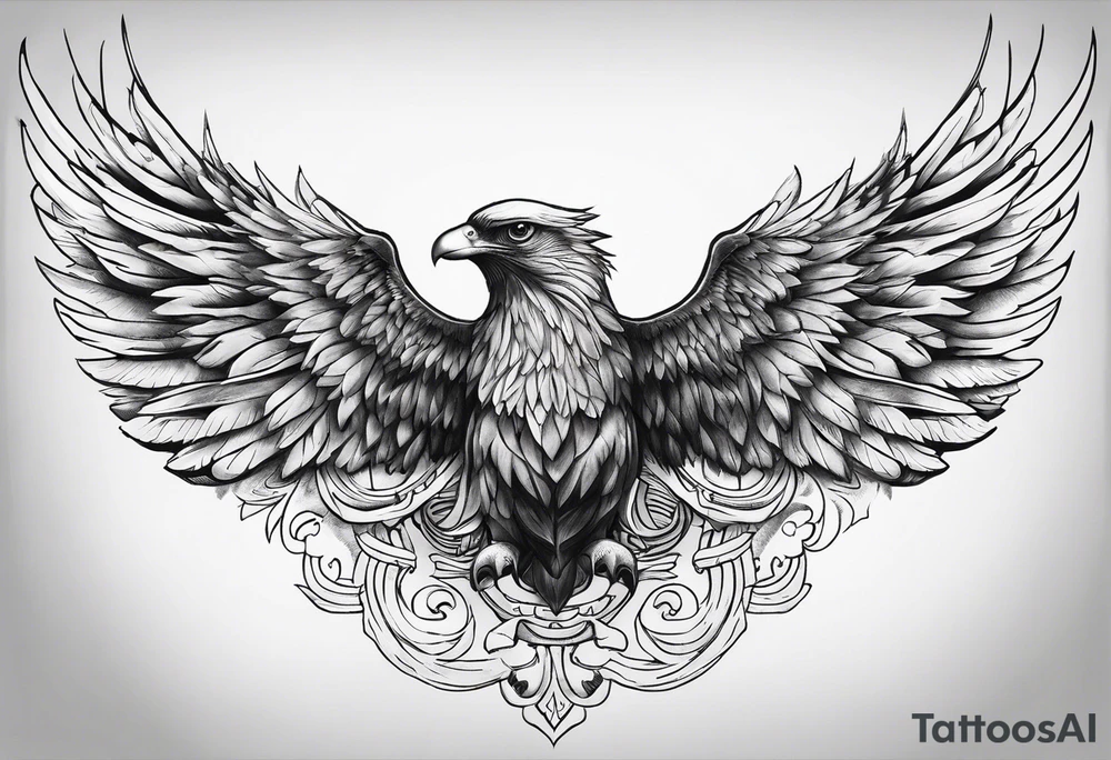 Wings with Glenn in the middle tattoo idea
