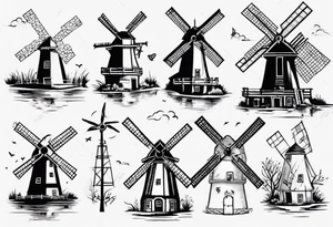 dutch windmill graph that is cute tattoo idea