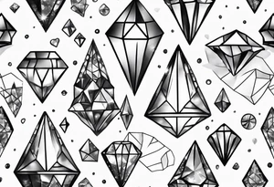 Fancy girly diamonds and gemstones tattoo idea