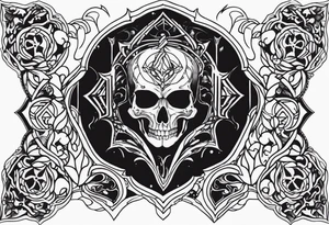 A dark fantasy spooky themed tattoo idea
