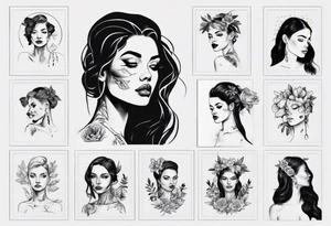 Woman portrait tattoo idea