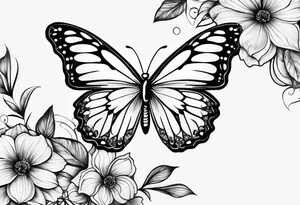 Generate a feminine tattoo: 
flowers and butterflies.
Generate in small feminine font: Ruby tattoo idea