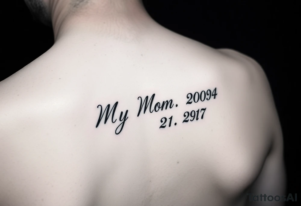 My mom's birthday and year she passed up side in cursive on side of body tattoo idea