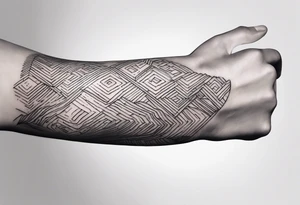 lines back and arm combination, simple, two lines tattoo idea