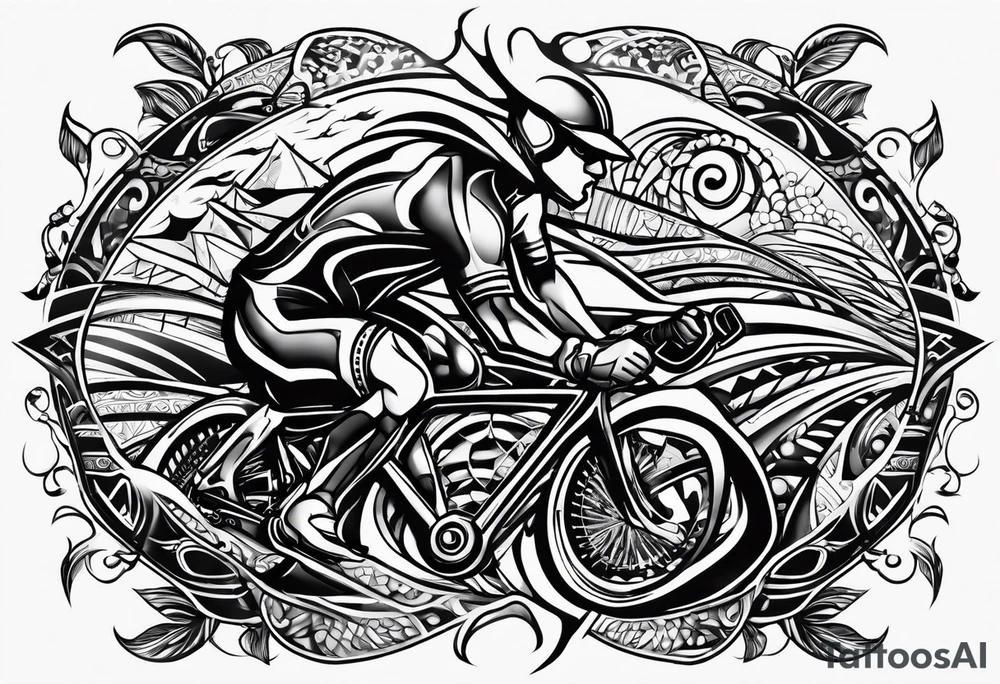 Triathlon IronMan cycling swim run tattoo idea