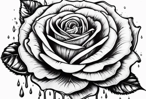 rose dripping water tattoo idea