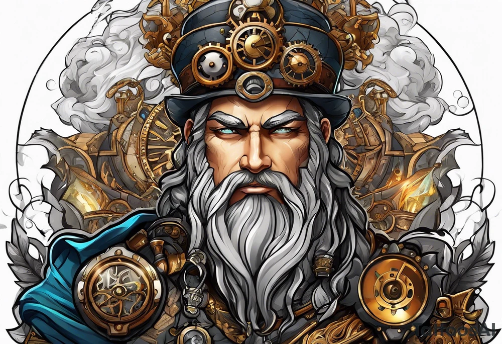 Steampunk zeus tattoo idea