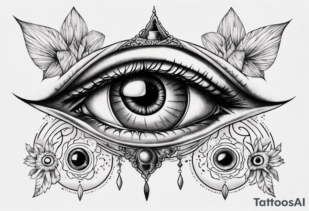Third eye appearing inside eye tattoo idea