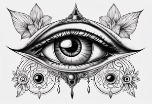 Third eye appearing inside eye tattoo idea