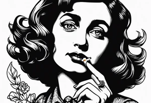 Anne Frank smoking cigarette tattoo idea