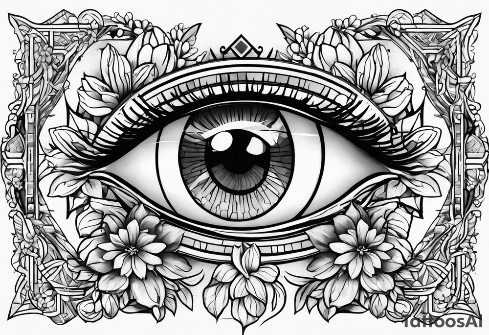 I want , Roman numbers, flowers, an eye, tattoo idea