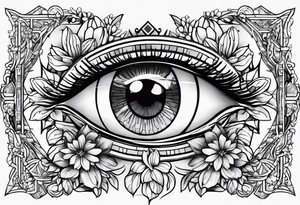 I want , Roman numbers, flowers, an eye, tattoo idea