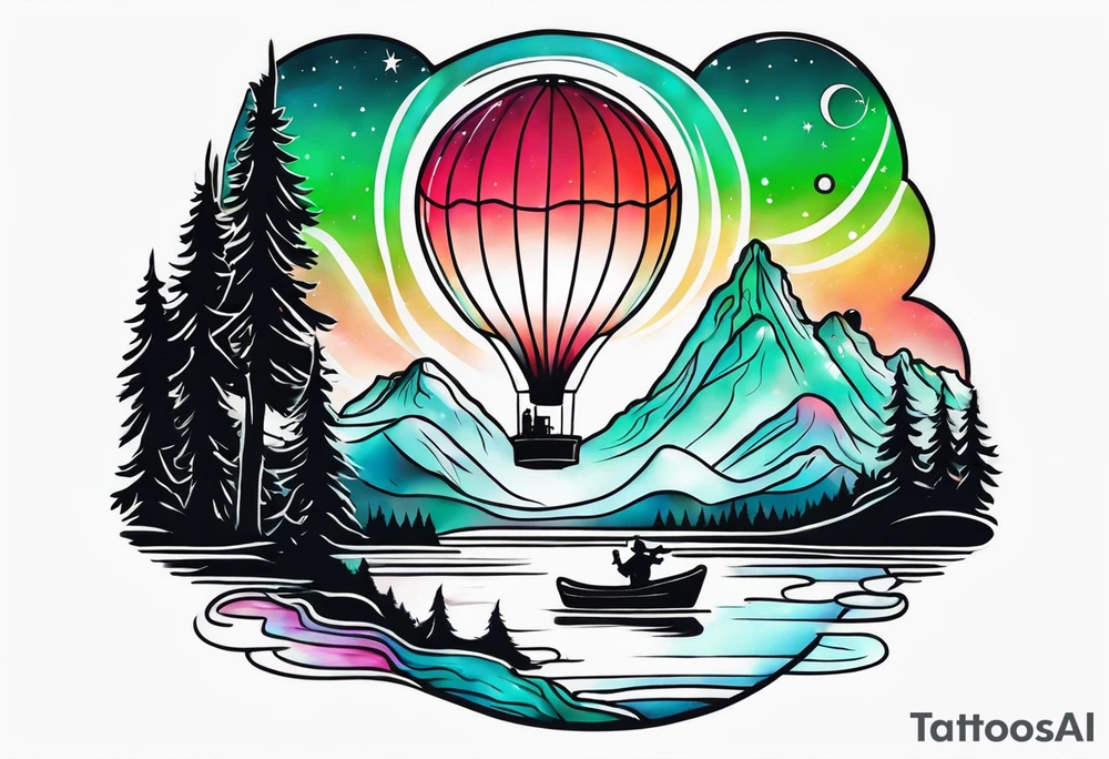 Northern lights with pennywise tattoo idea