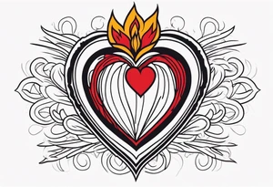 sacred heart vintage traditional tattoo fire tattoo idea