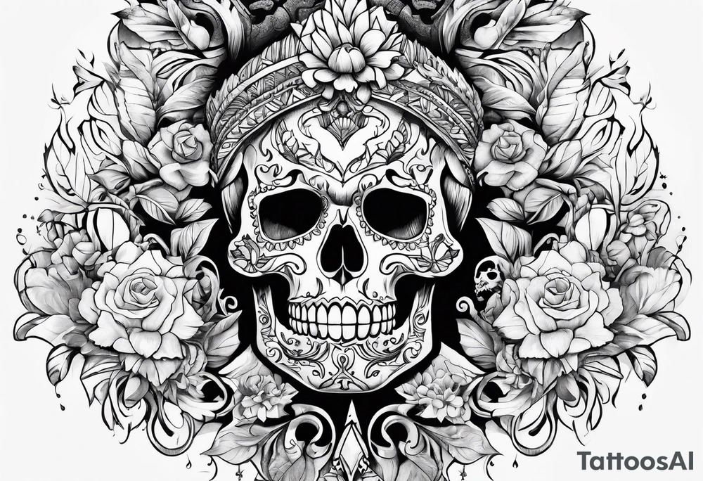 Stalactites and skull tattoo idea